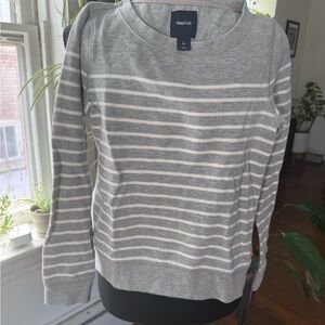 GAP Girl’s Gray Casual Sweatshirt with Stripes